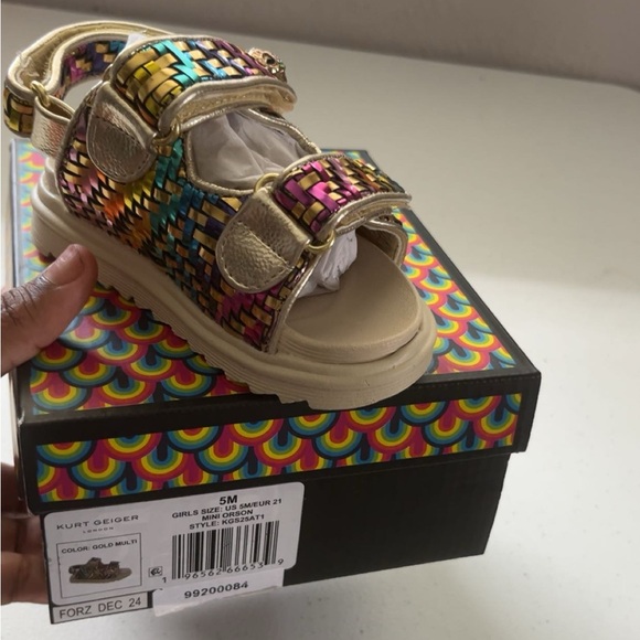 Kurt Geiger Gold Sandals with Vibrant Bohemian Flair